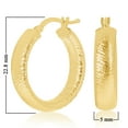 thumbnail image 3 of Italian 14k Yellow Gold Hollow Faceted Hoop Earrings 22.8mx5mm 3 grams, 3 of 5