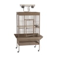 thumbnail image 2 of HomeStock Gothic Grace Playtop Bird Home - Coco Brown Powder-Coated Steel Cage with Integrated Playtop, Removable Trays, and Caster Stand, 30" L x 22" W x 63" H, 2 of 6