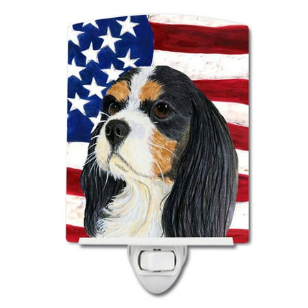 

Caroline s Treasures SS4248CNL Flag with Cavalier Spaniel Ceramic Night Light 6x4x3 multicolor
