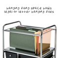 thumbnail image 3 of Carro de almacenamiento de archivos con ruedas, 5 cajones, acero y plástico, negro/cromado, 3 of 5