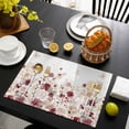 thumbnail image 3 of Red Spring Floral Placemats Set of 8, Elegant Pastoral Flowers Watercolor Placemats for Dining Table, Place Mats for Kitchen Tabletop, Waterproof Wipeable Dining Table Mats Set, 3 of 9