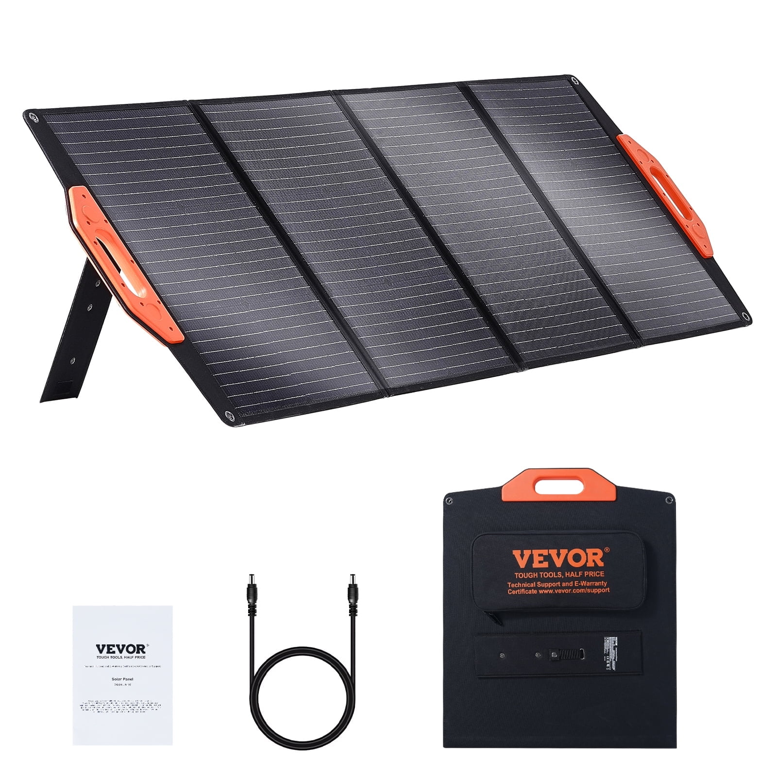 KFFKFF Portable Monocrystalline Solar Panel, Monocrystallin120W Foldable e ETFE Solar Charger, 23% Efficiency Solar Panel with Type C, DC 18V, QC3.0 USB Port, IP67 Waterproof for Home