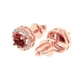 thumbnail image 2 of 14K Solid Gold Screw Back Stud Earrings for Women | 1.24 cttw Round Cut Natural Garnet | Rose Gold, 2 of 5