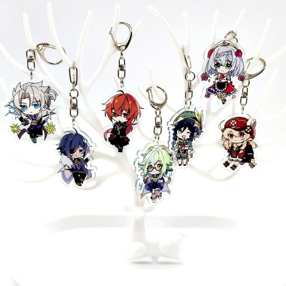 9pcs/set Vibrant Japanese Anime Keychain Collection - Colorful Acrylic Cute Kawaii Charms for Purse, Bag, Backpack, Earbud Case, and Cosplay - Perfect Gift for Anime Fans and Enthusiasts