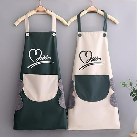 

MEIDELI Hand-wiping PVC Kitchen Apron Household Waiter Waterproof Waist Cooking Gown