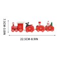 thumbnail image 4 of Red Christmas Wooden Mini Train Tabletop Ornament, 4-Car Connected Train Decor with Snowman Bear Figurines for Xmas Home Mantel & Table Decor, 4 of 5