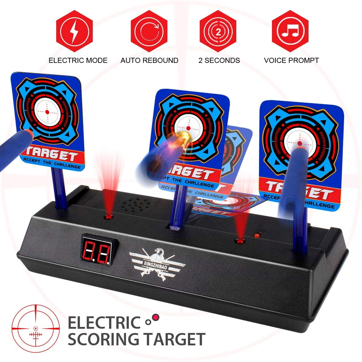 Electronic Digital Target Toy For Nerf Guns N-Strike Elite/Mega/Rival Series L 