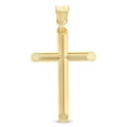 thumbnail image 2 of Ioka-14K Yellow Gold Classic Cross Pendant with 1.2mm Singapore Chain Chain Necklace - 20", 2 of 6