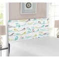 thumbnail image 2 of Birds Headboard, Various Type of Birds Sitting and Chirping on Wires Musical Creatures Print, Upholstered Decorative Metal Bed Headboard with Memory Foam, Twin Size, Pale Green Brown, by Ambesonne, 2 of 4