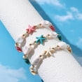 thumbnail image 3 of Nvzi Pulsera de tobillo con forma de estrella de mar y tortuga azul Pulsera de tobillo con forma de estrella de mar y tortuga azul Pulsera de cuerda Pulsera de estrellas de mar coloridas Joyas , rojo, 3 of 5