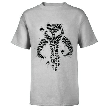 Star Wars The Mandalorian Dotted Logo - Short Sleeve T-Shirt for Kids - Customized-Athletic Heather