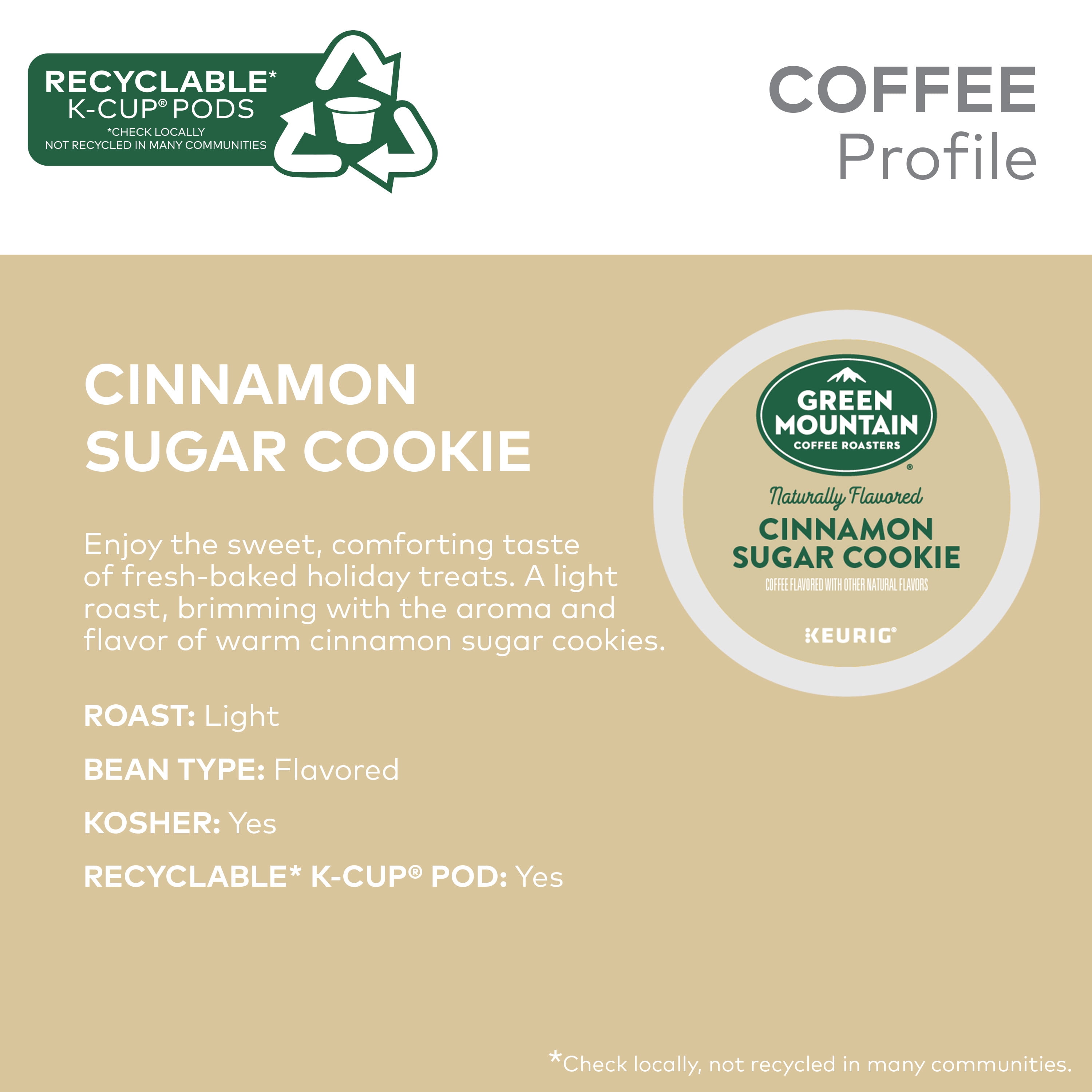 Cinnamon sugar top cookie k cup