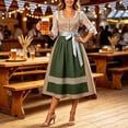 thumbnail image 4 of Women's German Dirndl Dress Costumes for Oktoberfest Carnival 3/4 Sleeve Square Neck Lace Dresses Multicolor 10 L, 4 of 5