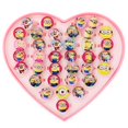thumbnail image 1 of Sanrio-Conjunto de 36 anillos de Hello Kitty para niños y niñas, sortijas ajustables con dibujos animados, caja de corazón, regalo de fiesta, 1 of 4