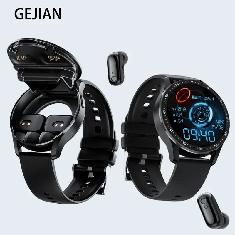 X7 Headset Smart Watch TWS Two In One Wireless Bluetooth Dual Headset Call Health Blood Pressure Sport Music Smartwatch silver black 2