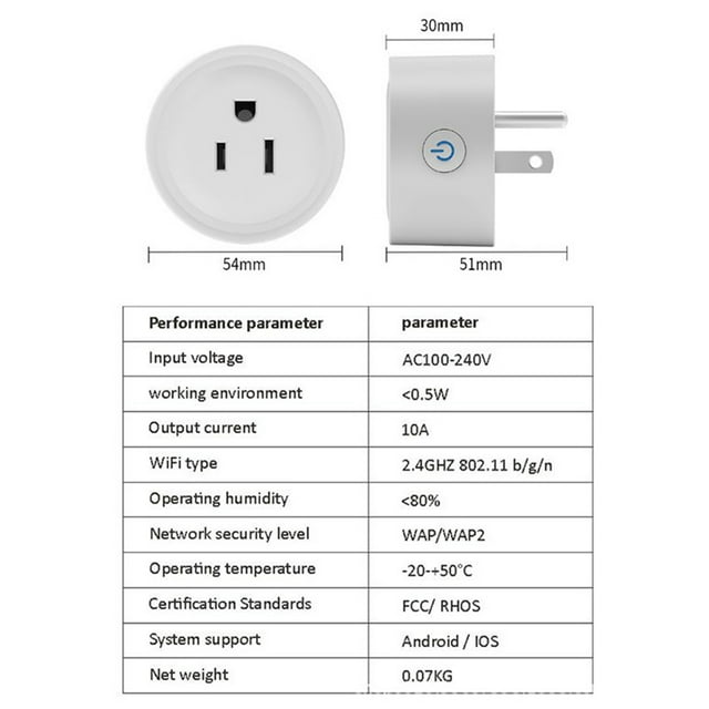 Zócalo de medición inteligente NikouMX Wifi de voz Diseño exquisito