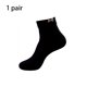 thumbnail image 2 of Qarigey 1 par de calcetines de mujer, calcetines decorativos de algodón con lazo en los tobillos, calentador de pies informal de Color sólido, Medias Negro Qarigey AP013614-01, 2 of 6