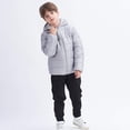thumbnail image 4 of Boys Winter Puffer Jacket Kids Hooded Quilted Coat Warm Lightweight Water-Resistant with Pockets Gray 3-12 Years, 4 of 7