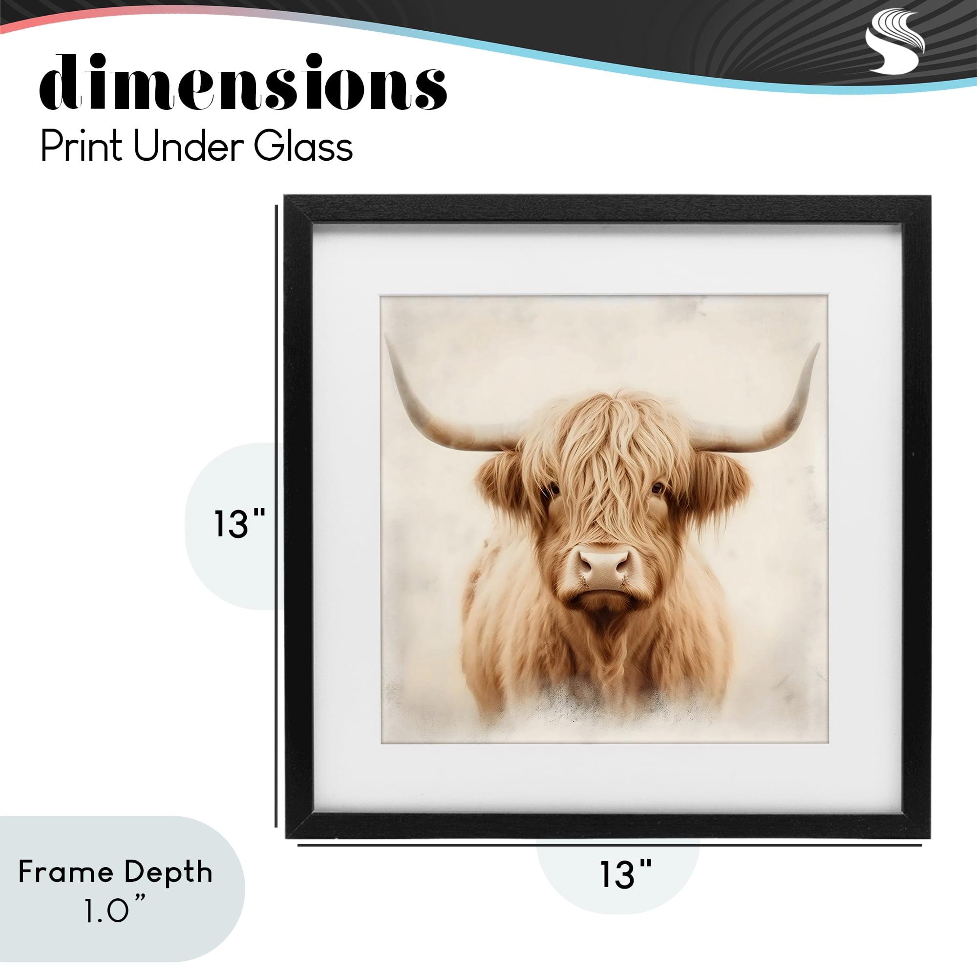 Stupell Industries Dreamy Fluffy Highland Portrait Black Framed Print Under Glass, design by Creative Studio