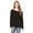 BLACK, variant on Bella + Canvas Women's Sponge Fleece Wide Neck Sweatshirt , 7501 , SOLID WHT TRBLND , Medium