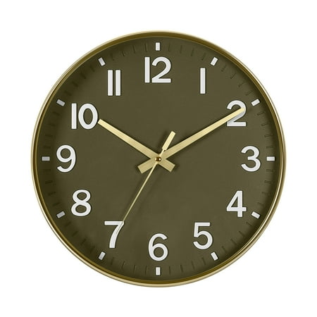 Wall clock Plastic Silent Suitable for decoration 12 in Olive Green photo Wall clock Plastic Silent Suitable for decoration 12 in Olive Green photo
