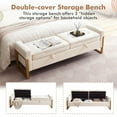thumbnail image 5 of Aemeios 67" Velvet Storage Bench for Bedroom End of Bed with Double Lids Storage and Gold Legs, Cream, 5 of 9