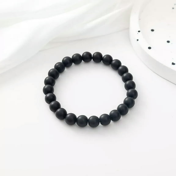 K-KED 8mm Natural Matte Black Onyx Mala Bracelet Party Unique