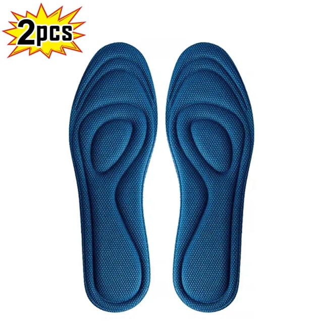 4Pcs Memory Foam Orthopedic Insoles for Shoes Antibacterial Deodorization Sweat Absorption Insert Sport Shoes Running Pads Blue-2pcs 41-42