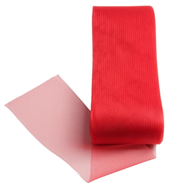 Cinta de crinolina de 25 yardas, cinta de refuerzo, cinta de malla, cinta decorativa, para manualidades rojo