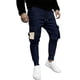 thumbnail image 2 of Ceisia Gift Men's All-Season Casual Pants - Fashionable Washed Solid Color Drawstring Elastic Waist Zipper Pocket Pants, 2 of 9
