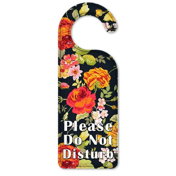 Do Not Disturb Door Knob Hanger Sign - Roses