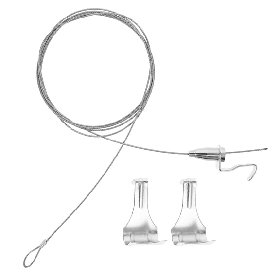 UPGRATOR Picture Hanging Kits 2Sets Adjustable Display Wire Rope Hanger Silver 11.8X0.9X0.6in for Art Gallery