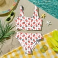thumbnail image 6 of CCRFTGI Swimsuits for Child Girls Size 7-8 Two Piece Sets Swim Vacation Bathing Suits Beach Vacation Fruit Print Girls Bikini Summer Cute Girls Fashion Swimsuits Swimwear Light pink 9-10 Years, 6 of 9