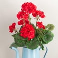 thumbnail image 3 of Set of 3 Silk Red Geranium Bouquets - For Spring and Summer Floral Arrangements, Centerpieces and Home Decor, 3 of 7