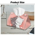 thumbnail image 7 of SEANATIVE Kawaii Cats Tissue Box Cover PU Leather Tissue Box Holder, Tissue Paper Cube Box Organizer Dispenser for Bathroom, Vanity Countertop, Night Stands, Desk, Car, 7 of 7
