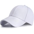 thumbnail image 1 of Gorra de béisbol blanca clásica de 6 paneles, ajustable para hombres y mujeres, talla 54-61 cm, 1 of 4