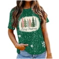 thumbnail image 5 of Tejiojio Women Clothes Clearance Plus Size Womens' Fashionable Christmas Deer Print Short Sleeved Round Neck Top/shirt Christmas Eve Gifts for her, 5 of 7