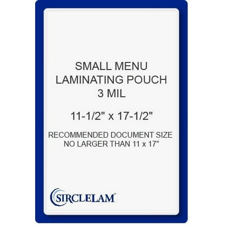 SircleLam 3 Mil Laminating Pouches, Small Menu Size, 100 Count, 1 Pack