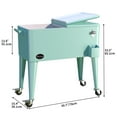 thumbnail image 2 of Dextrus 80 Quart Outdoor Rolling Cooler Cart with Bottle Opener Drainage, Portable Beverage Rolling Cart on Wheels, Light Green, 2 of 5