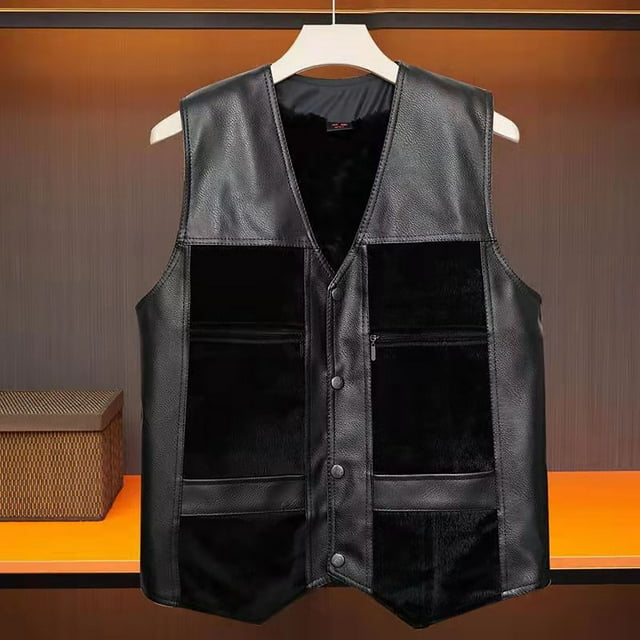 LOVZFMLL Jackets for Men's Casual Fashion Multi-pocket Solid Color Undershirt V-neck Undershirt