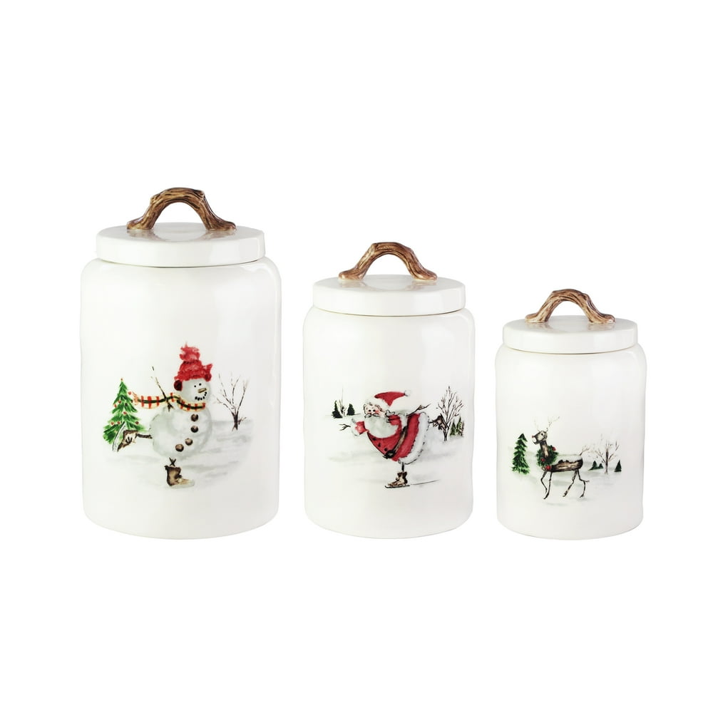 Winter Holiday 3 Piece Canister Set