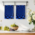 thumbnail image 3 of Blue Black Checkered Kitchen Towels Set of 4, Modern Abstract Art Absorbent Dish Towels for Kitchen, Microfiber Hand Towel, Quick Drying Tea Towel for Cleaning Decorative Dishcloths, 3 of 7