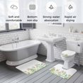 thumbnail image 5 of Daisy Flower Bath Mat 3 Piece Bathroom Rug Set, Garden Floral Green Leaf Summer Spring Non Slip Bath Rug Contour Mat and Toilet Lid Cover, Absorbent Shower Mats Soft Bath Rugs and Mats Sets, 5 of 8