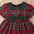 thumbnail image 5 of Kuriozud Vestido De Fiesta De Manga Corta Con Lazo Para Niña (Vestido Pálido Con Lazo Verde 3-4T), 5 of 5