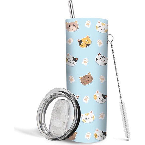 Cat Tumbler, Cat Gifts, Cat Gifts for Women, Cat Lover Gifts, Cat Cups, Cat Coffee Cup, Cat Travel Mug, Cat Lover Gifts for Women Girls, Cool Gifts for Cat Lovers, Cat Mom Gifts for Women