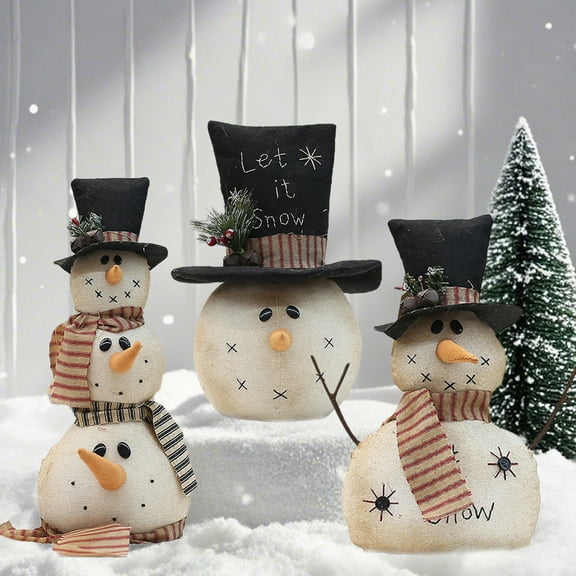 MORESEC XUld Home Christmas Decorations Branches Cloth Snowman Doll Hat Desktop Ornaments Multicolor Fabric for Home Party Decor 27x15x15cm Dorm Room Essential