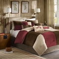 thumbnail image 1 of Madison Park Jackson Blocks 7 Piece Comforter Set, California King, Red, 1 of 5