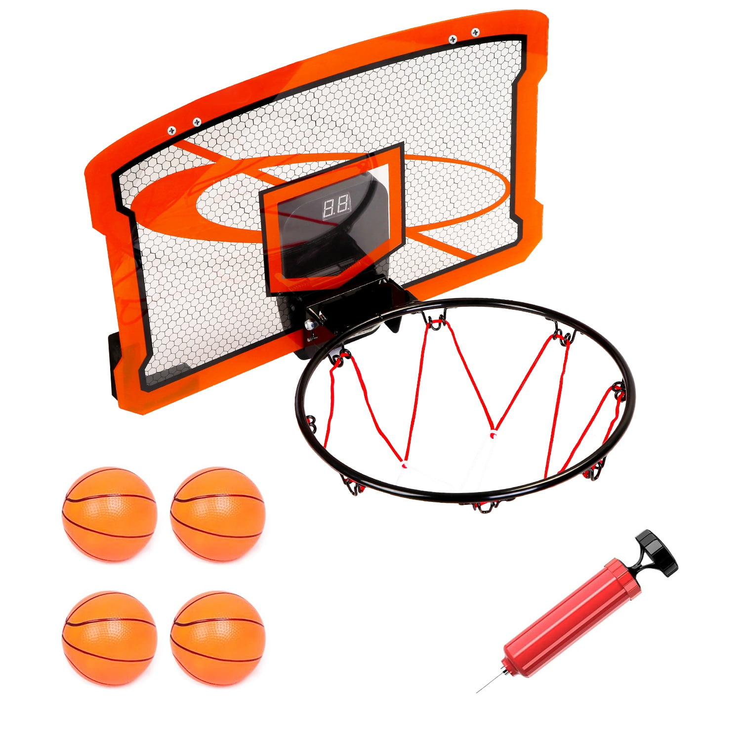 Indoor Mini Basketball Hoop Set with 4 Balls for Kids Adults Moclever Door Basketball Hoop with Electric Scorer Christmas Birthday Gifts for Kids Boys Teens