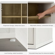 Mopio Blake Storage Cabinet, Sideboard Buffet Cabinet with Storage, Small Modular Accent Display Cabinet, Kitchen Coffee Bar Pantry Cabinet, Media Console Credenza for Living Room (Arched, White)