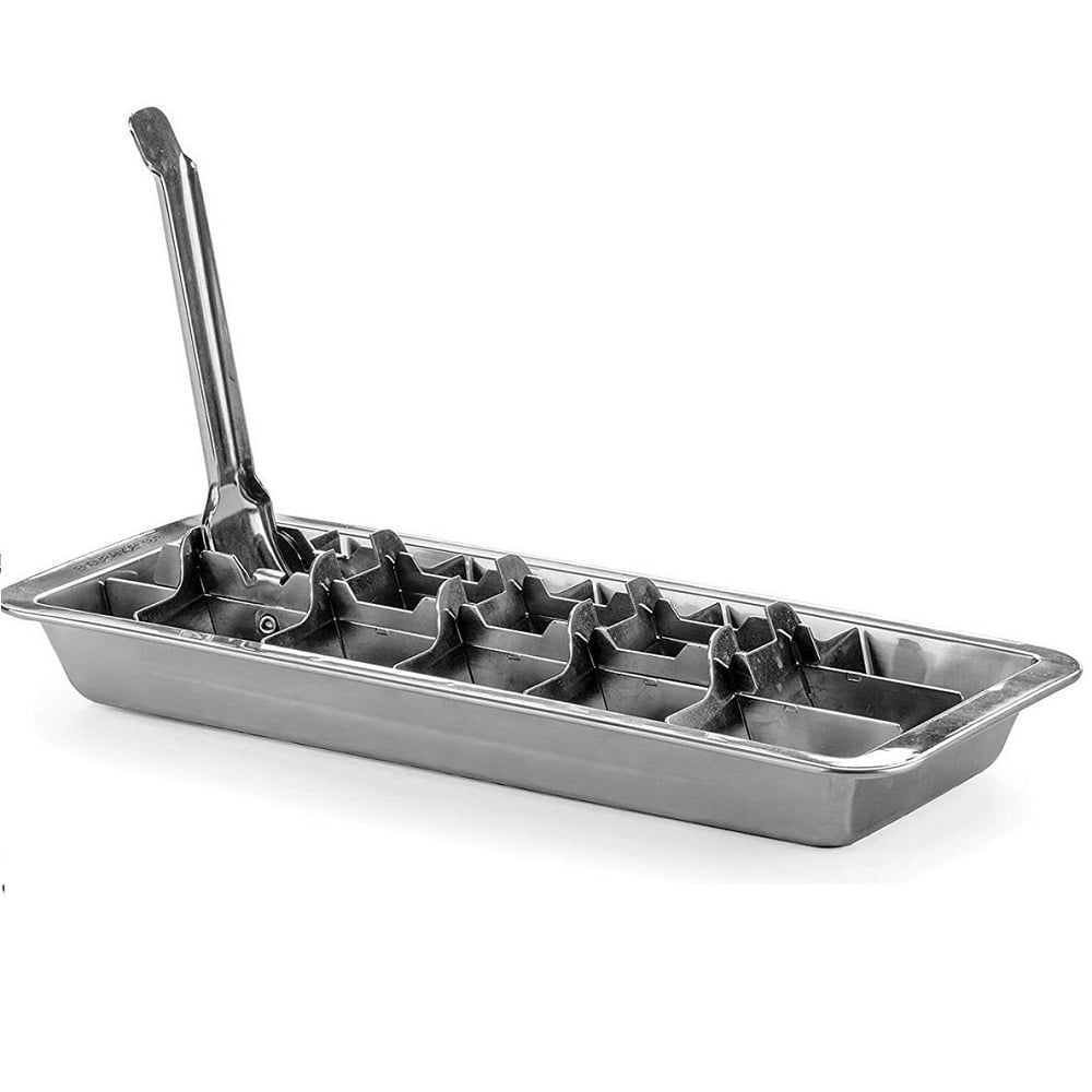 i Kito Ice Cube Maker Tray Stainless Steel, Large Ice Cube Molds Lever